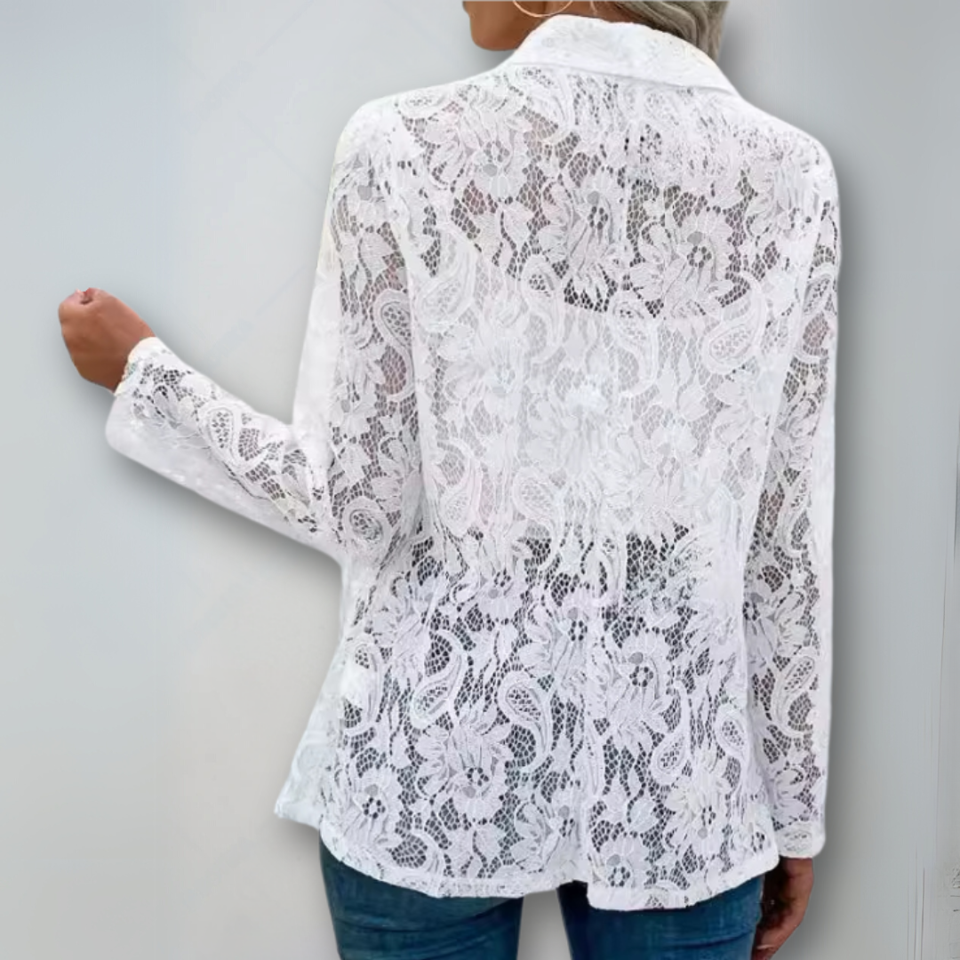 Dames Blazer Kant Tailored Fit Lichtgewicht Ademend 2