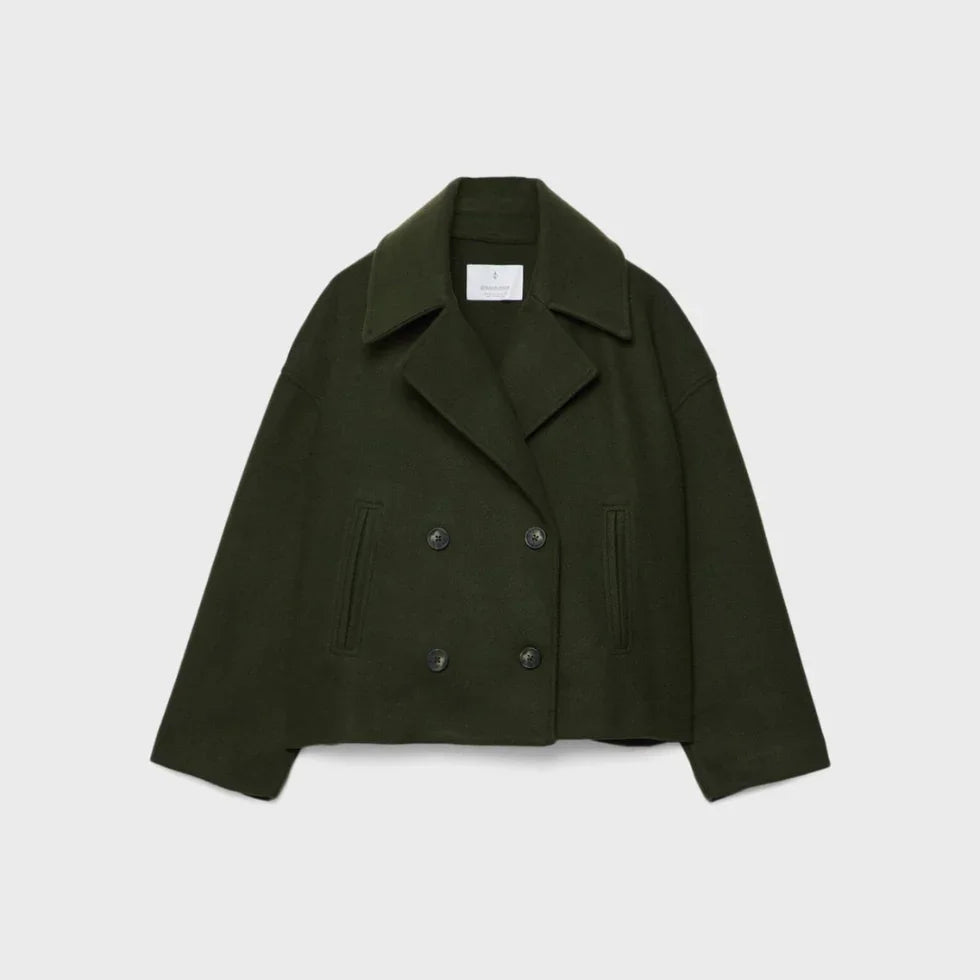 Dames Blazer Korte Pasvorm Met Dubbele Rij Knopen 7