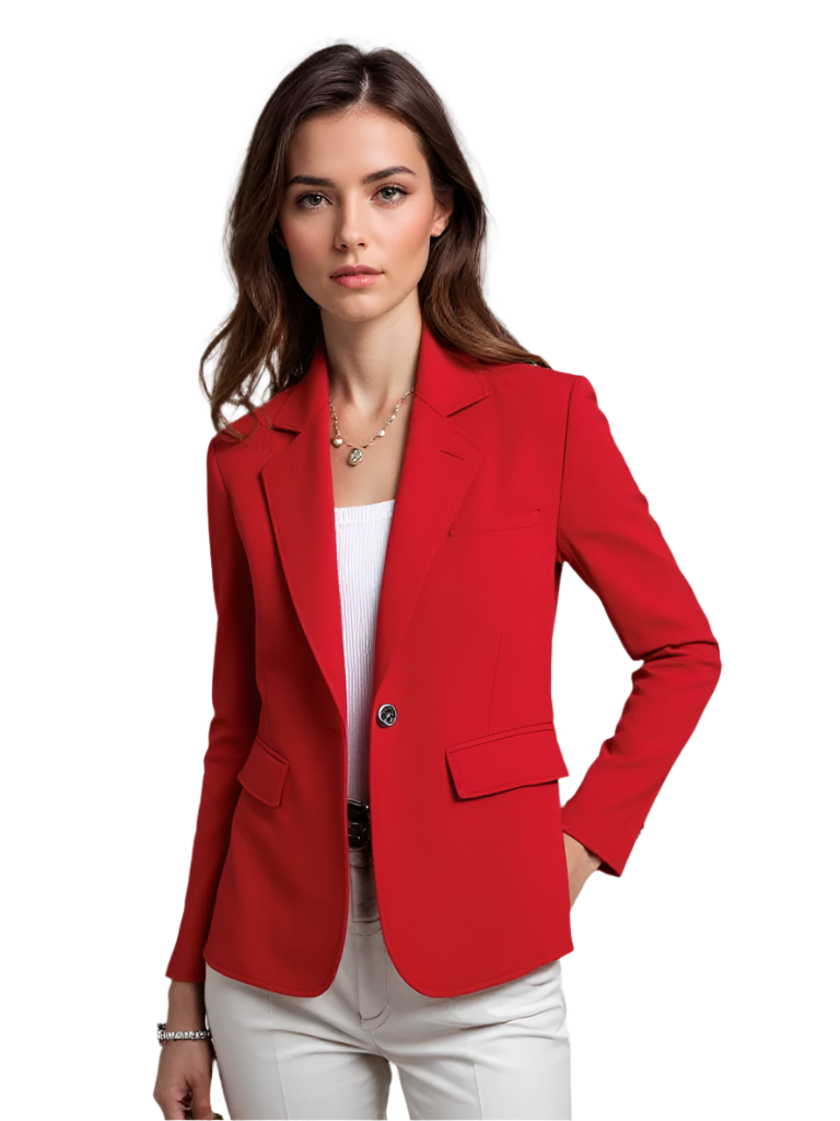 Dames Blazer Met Klepzakken Moderne Pasvorm Van Hoogwaardige Stoffen 0