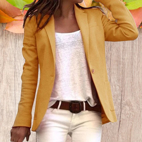 Dames Blazer Met Revers En Lange Mouwen 3