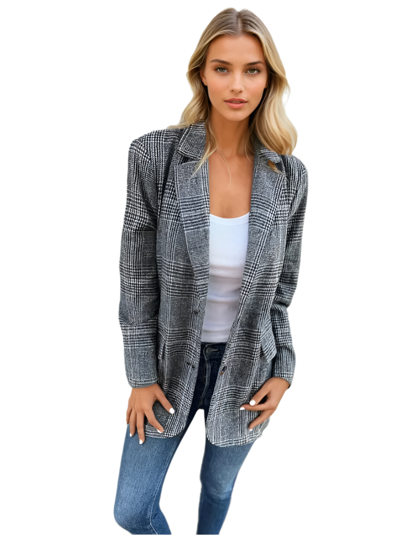 Dames Blazer Met Ruitpatroon Voorjaar Stijlvol 0