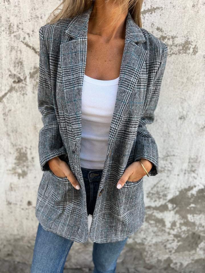 Dames Blazer Met Ruitpatroon Voorjaar Stijlvol 4