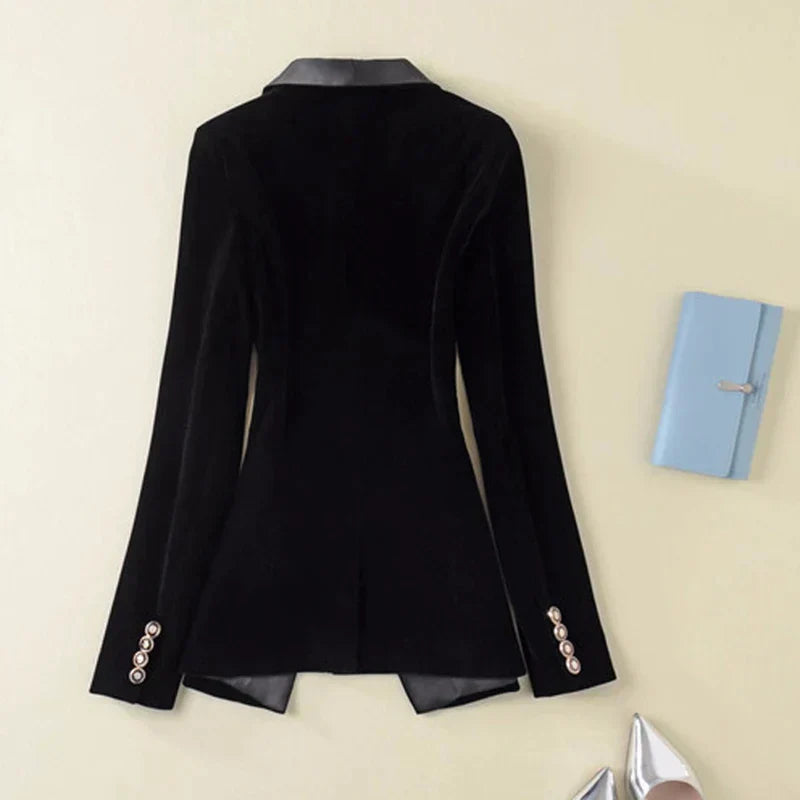 Dames Blazer Met Satijnen Revers 1