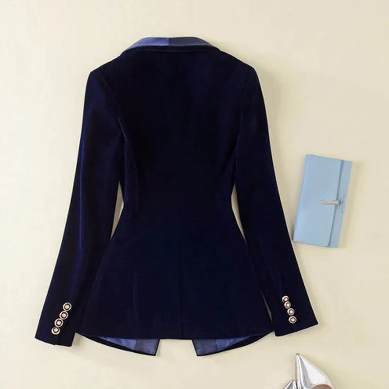 Dames Blazer Met Satijnen Revers 3