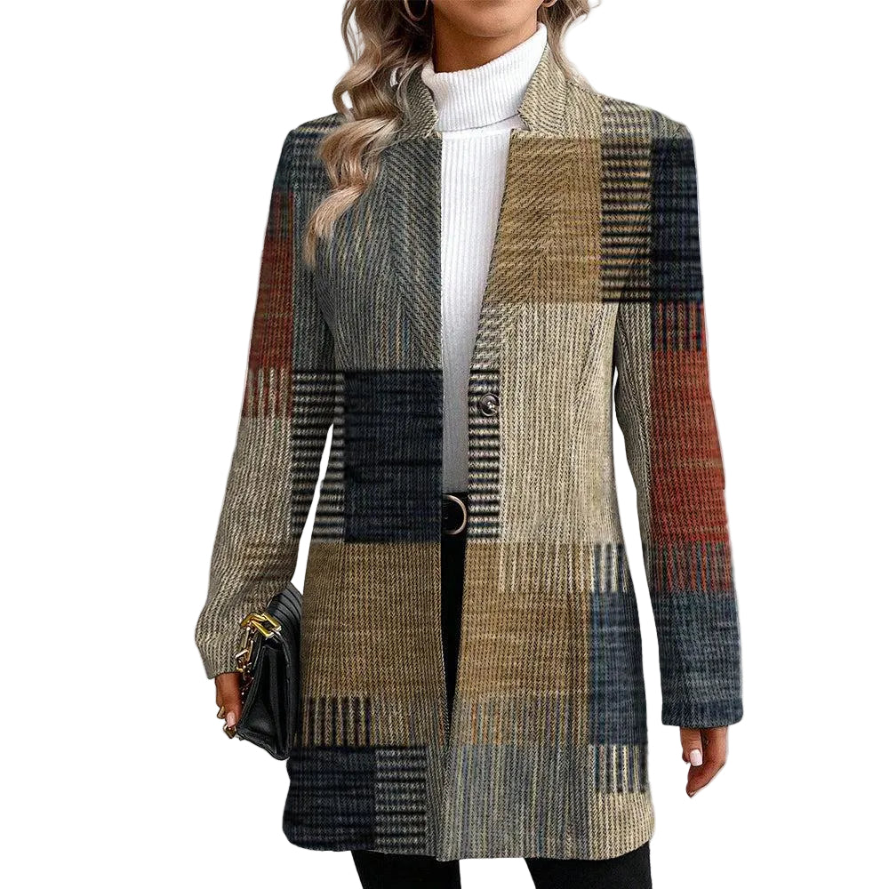 Dames Blazer Met Tijdloos Patroon Voor Professionele En Sociale Gelegenheden 0
