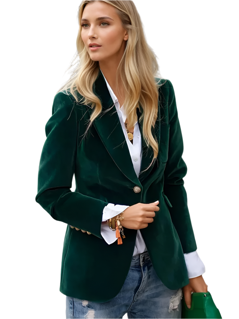 Dames Blazer Retro Elegant Met Enkele Knop 0