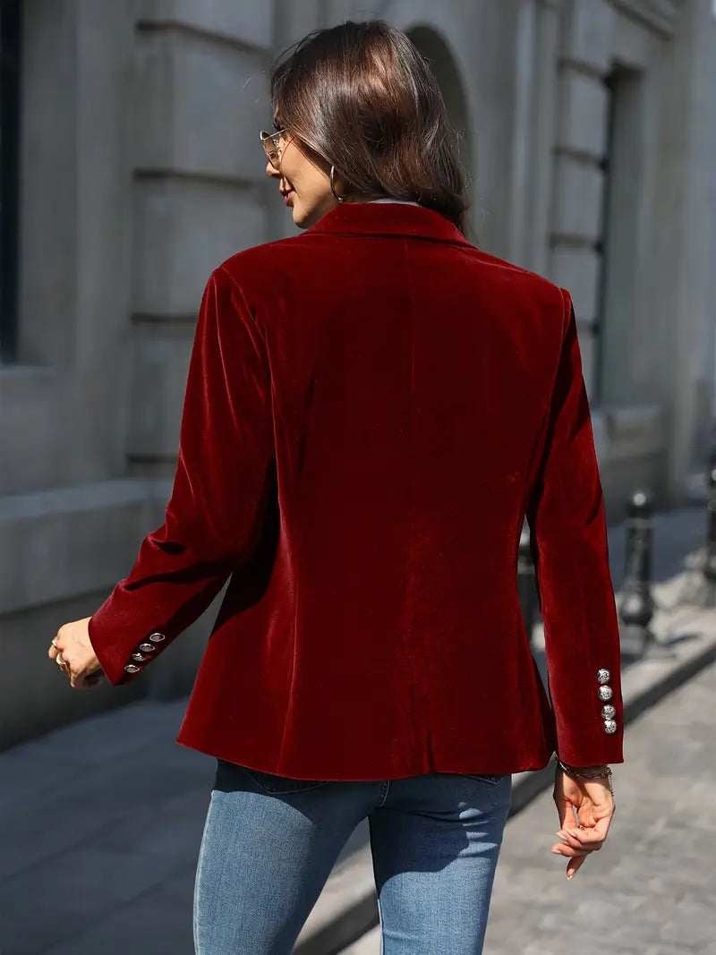 Dames Blazer Retro Elegant Met Enkele Knop 6