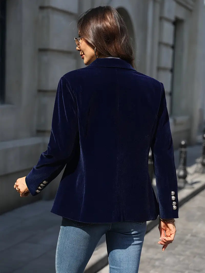 Dames Blazer Retro Elegant Met Enkele Knop 7