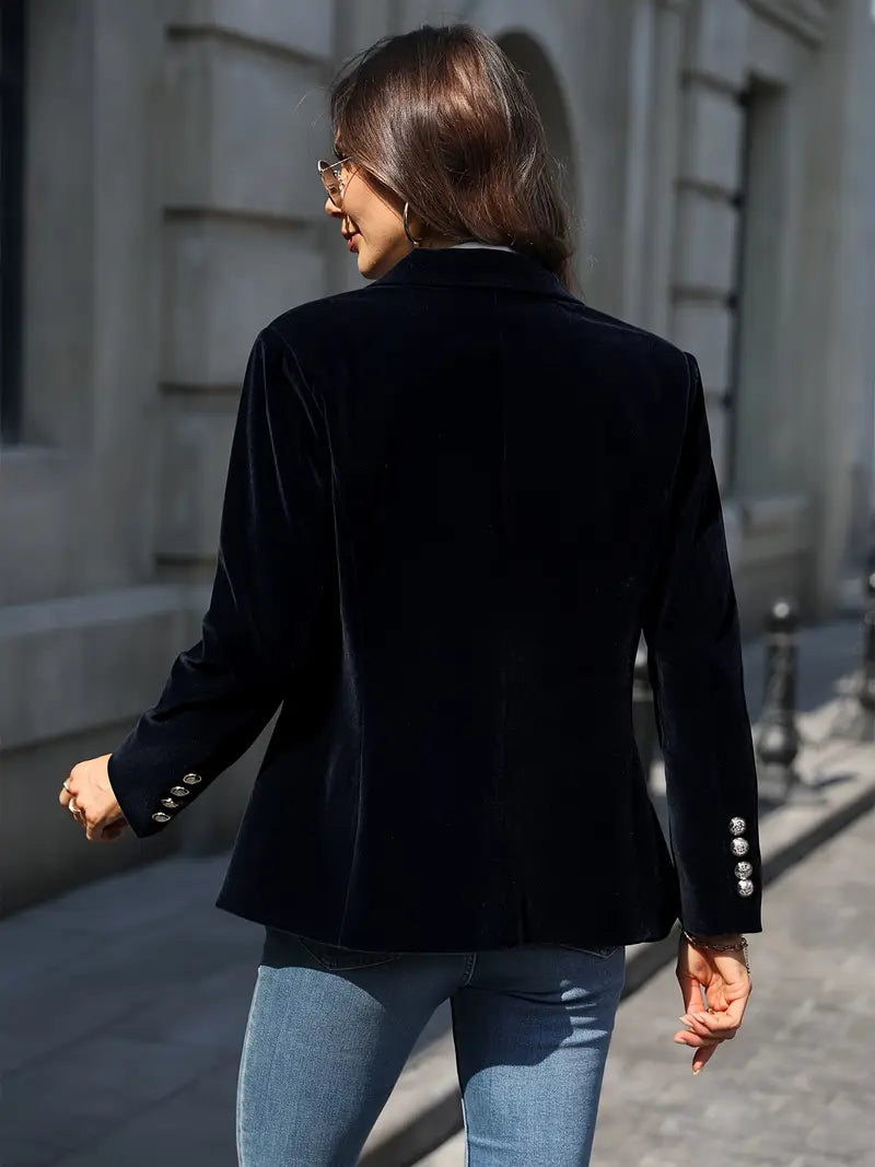 Dames Blazer Retro Elegant Met Enkele Knop 8