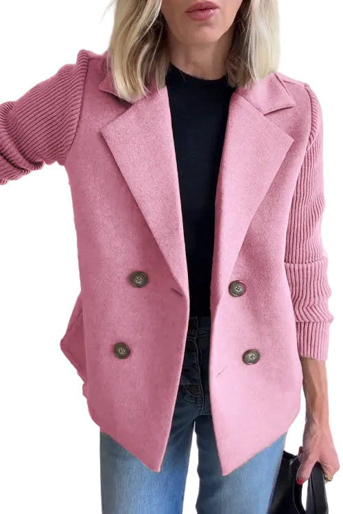 Dames Blazer met Gebreide Mouwen Chique 0