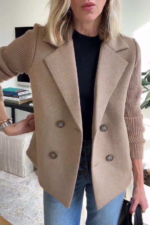 Dames Blazer met Gebreide Mouwen Chique 1