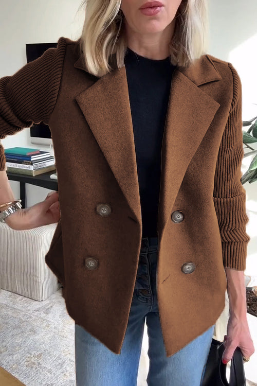 Dames Blazer met Gebreide Mouwen Chique 9