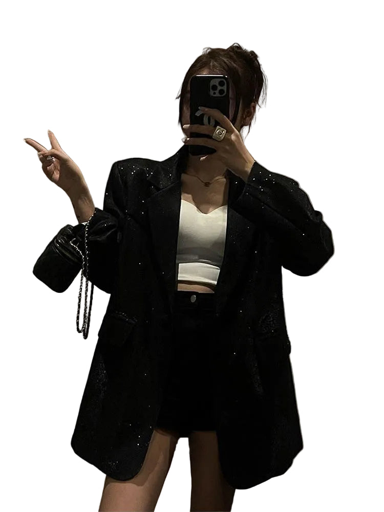 Dames Blazer met Pailletten Stijlvol 0