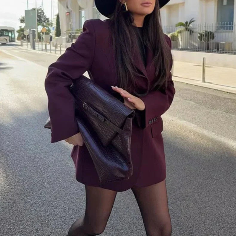 Dames Blazerjurk Met Lange Mouwen Voor Zakelijke En Sociale Gelegenheden 2