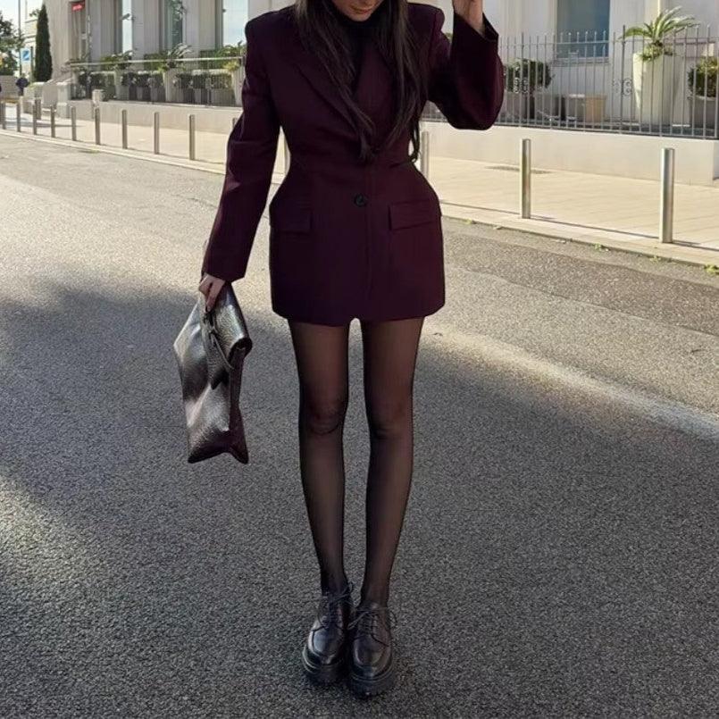 Dames Blazerjurk Met Lange Mouwen Voor Zakelijke En Sociale Gelegenheden 3