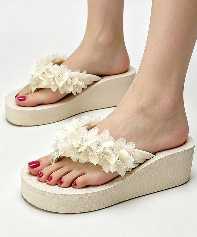 Dames Bloemen Slippers met Sleehak 2