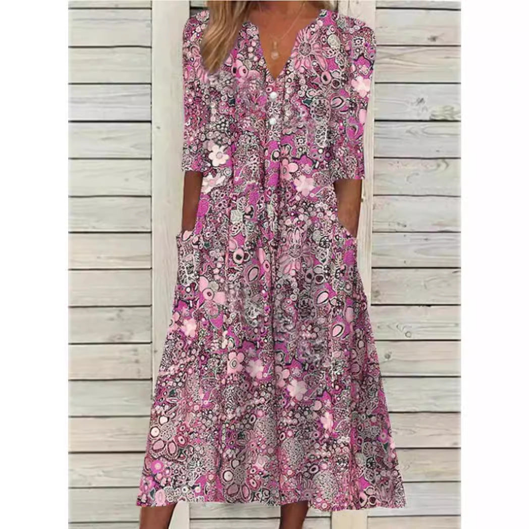 Dames Bloemenjurk Lichtgewicht Ademend Voor Zomerjurkjes 3