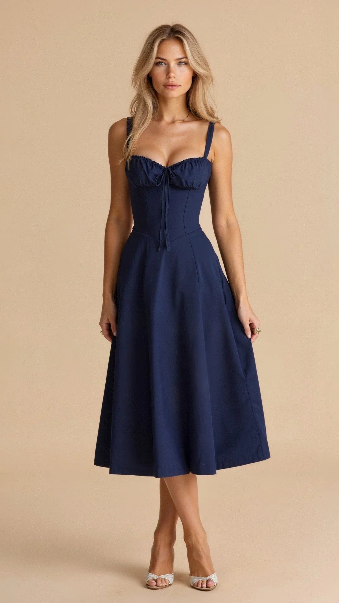 Dames Bloemenjurk met Bustier en Middenrif 7