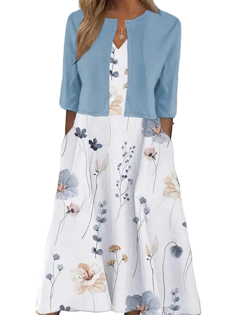 Dames Bloemenjurkset met Crop Top 0