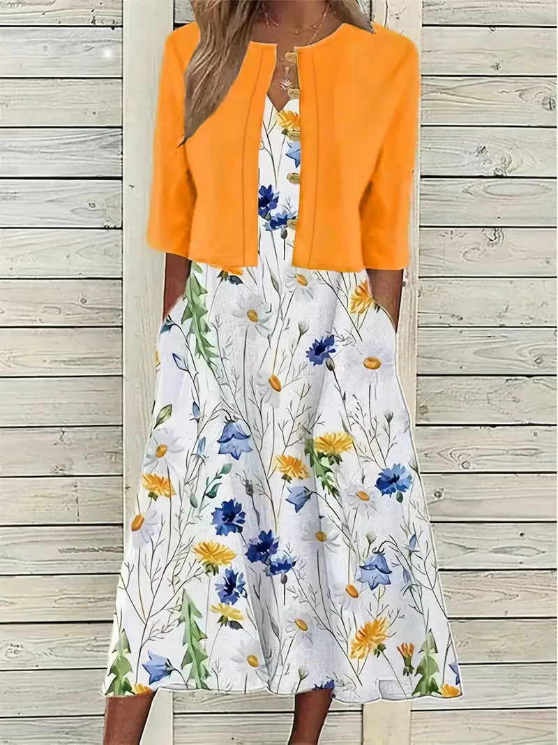 Dames Bloemenjurkset met Crop Top 11