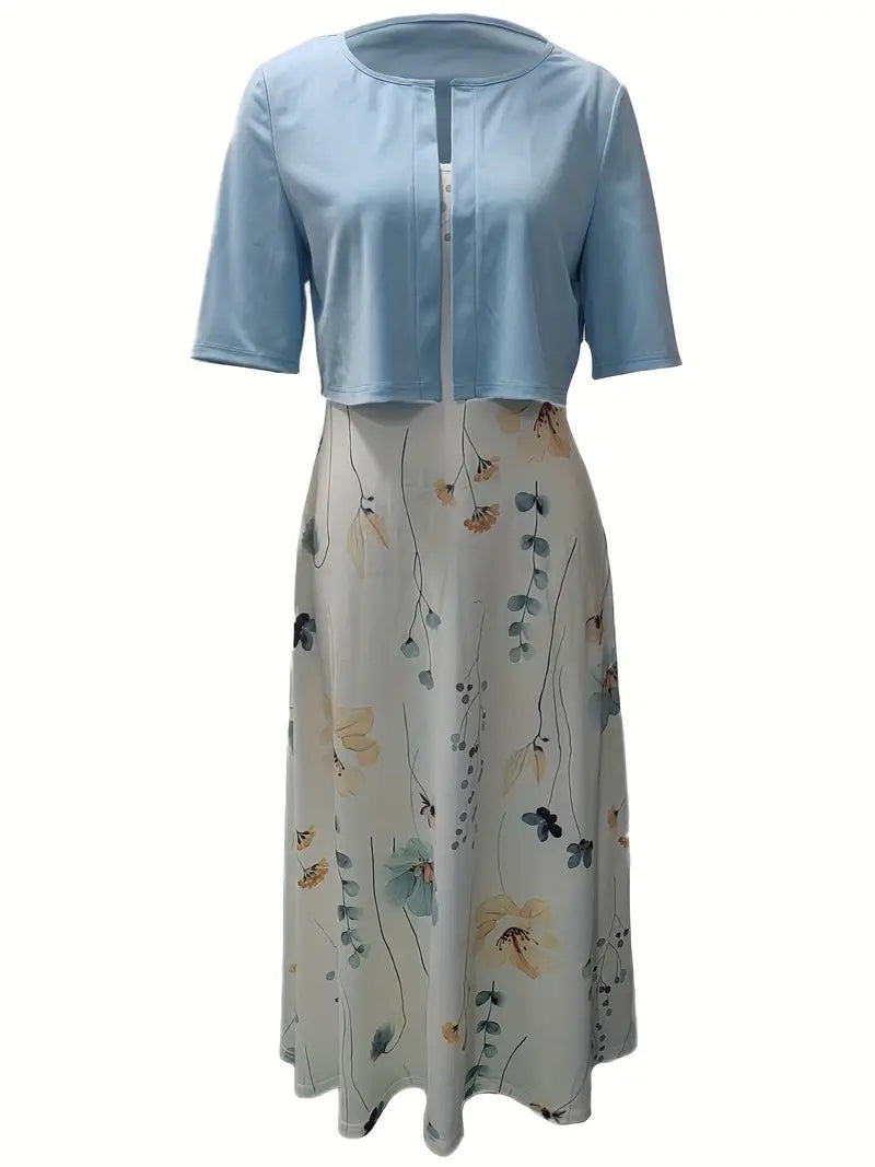 Dames Bloemenjurkset met Crop Top 2