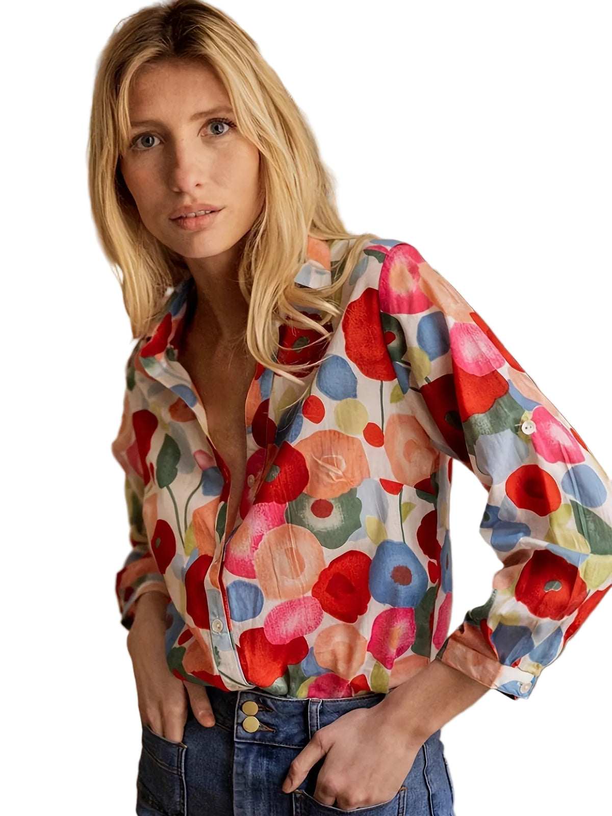 Dames Blouse Bloemenpatroon Luchtig 4