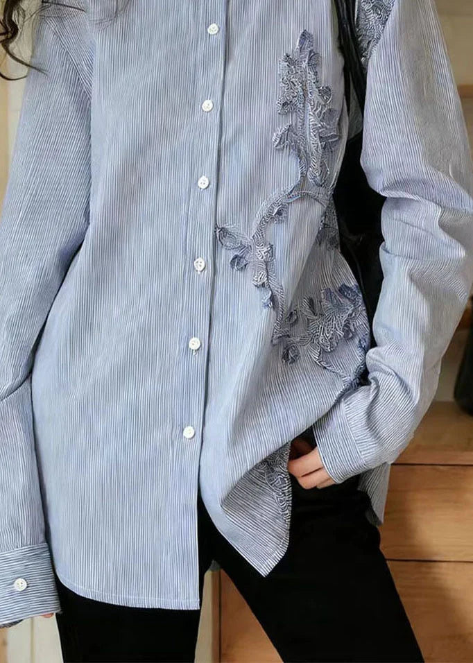 Dames Blouse Boheemse Stijl met Kralen en Strepen 3