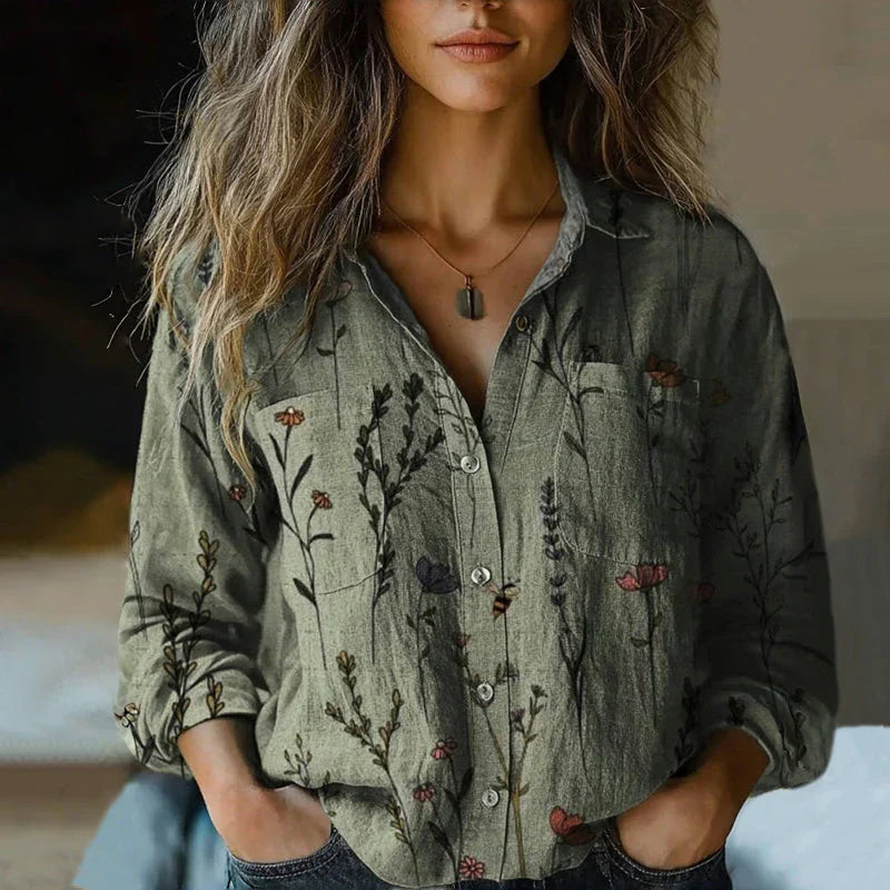 Dames Blouse Bohemian Stijl Met Uitlopende Mouwen 1