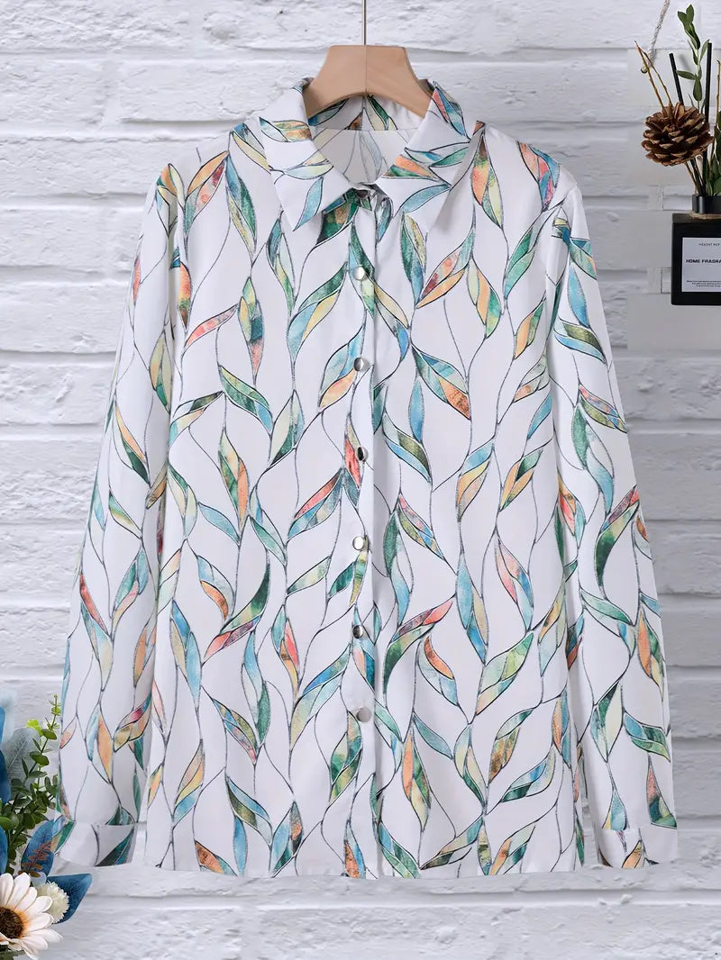 Dames Blouse Casual Ademend Materiaal Uniek Patroon 4