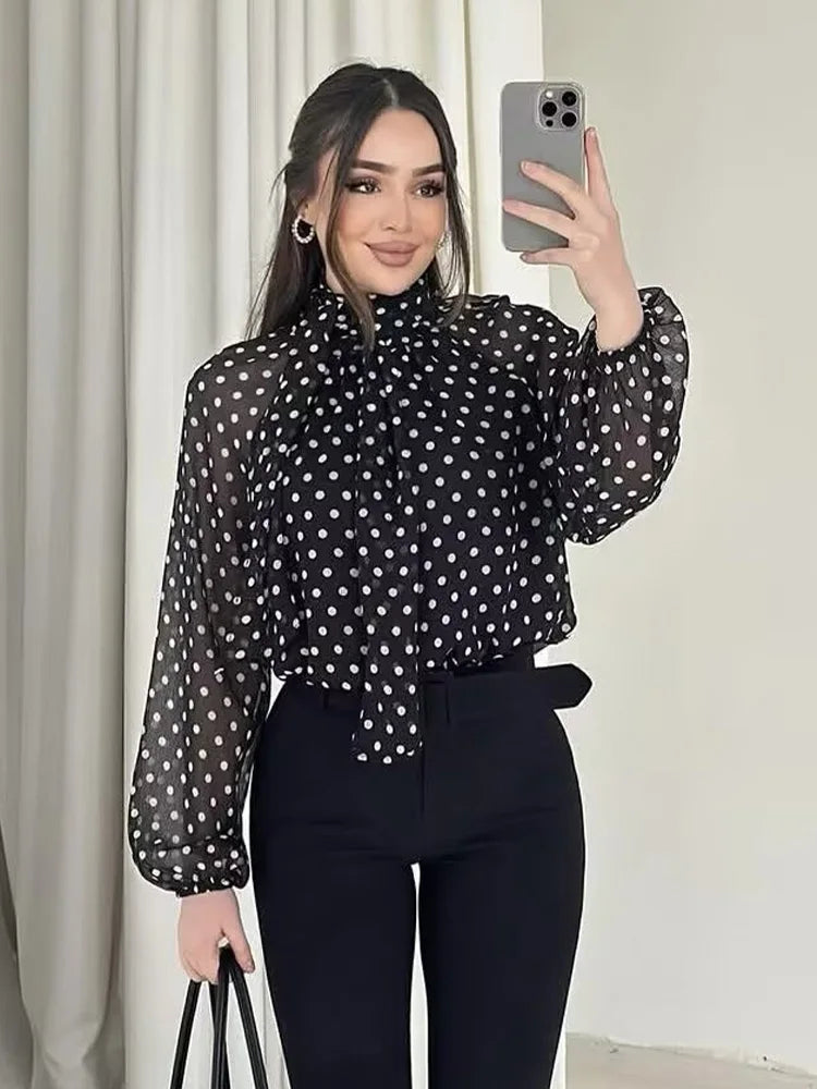Dames Blouse Casual Hoge Kraag 1