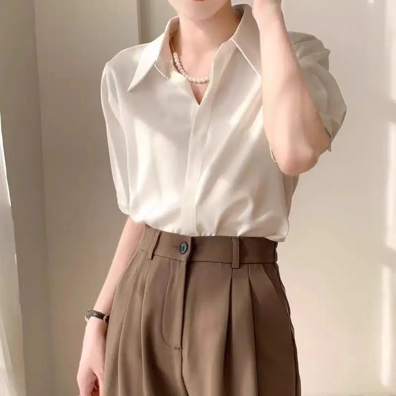Dames Blouse Casual Korte Mouwen 2
