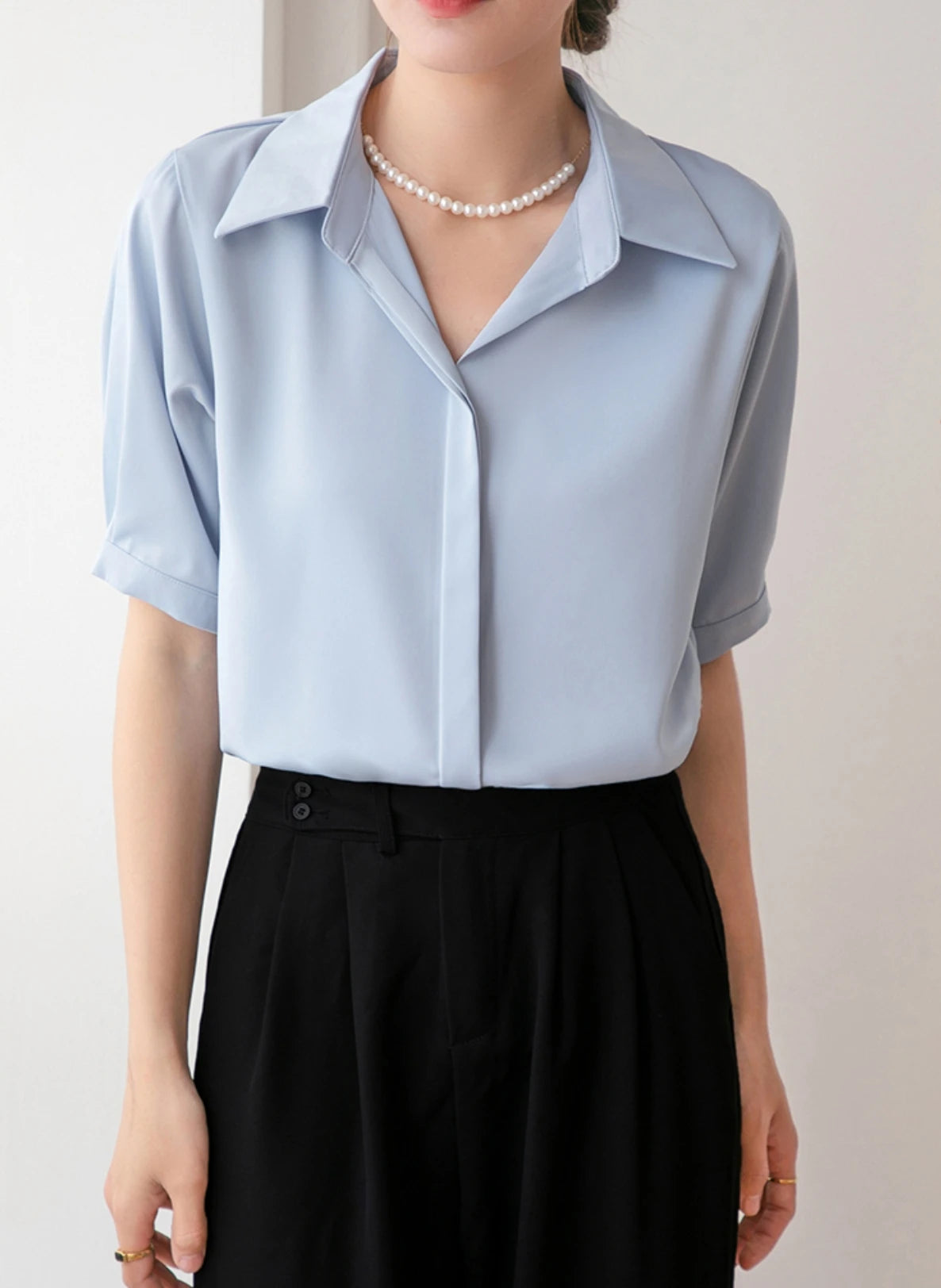 Dames Blouse Casual Korte Mouwen 3