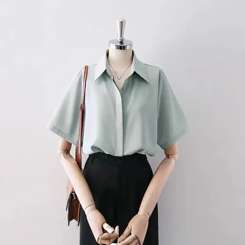 Dames Blouse Casual Korte Mouwen 6