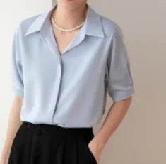 Dames Blouse Casual Korte Mouwen 8