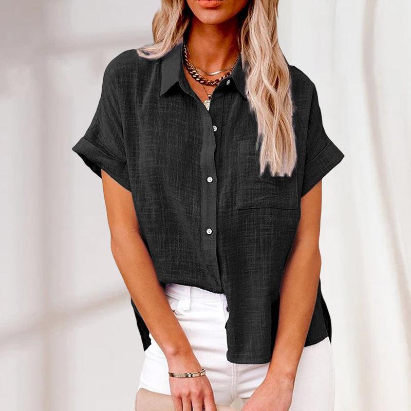 Dames Blouse Casual Korte Mouwen Stijl 4