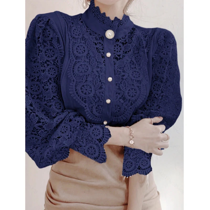 Dames Blouse Casual Met Kraag 8