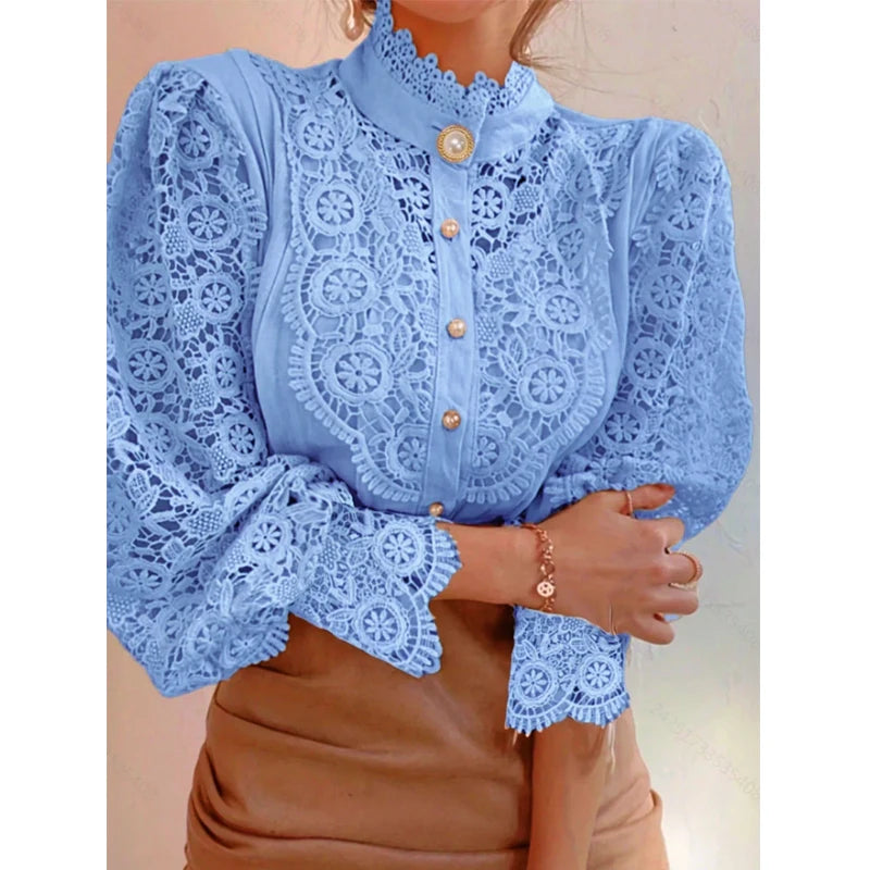 Dames Blouse Casual Met Kraag 9