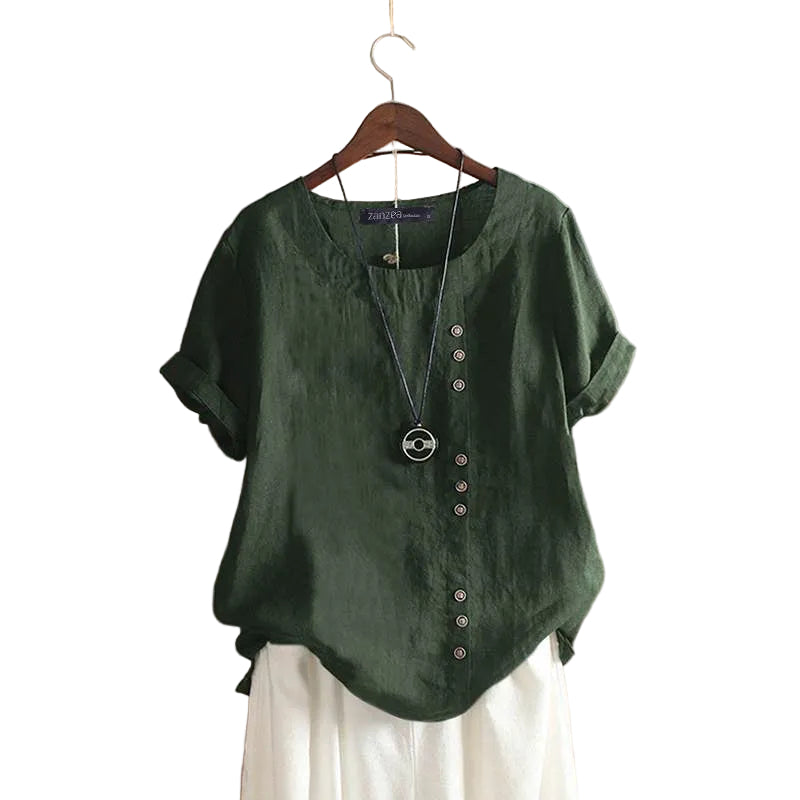 Dames Blouse Casual met Knoopdetails 0