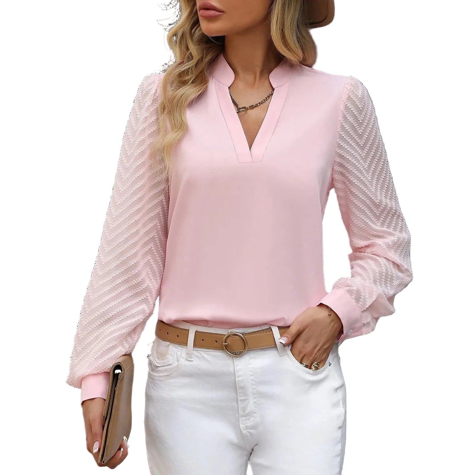 Dames Blouse Chiffon V-hals 0