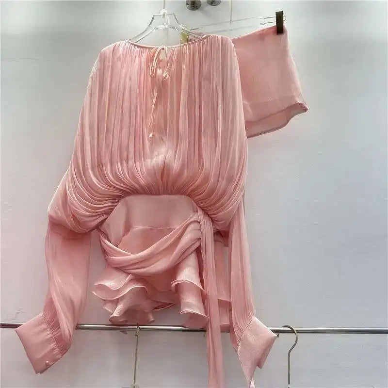 Dames Blouse Jurk V-hals met Lange Mouwen 14