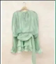 Dames Blouse Jurk V-hals met Lange Mouwen 6
