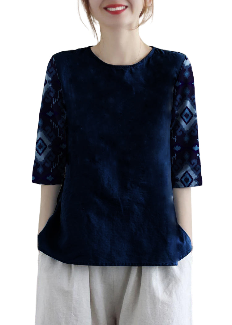 Dames Blouse Katoen met Borduursel en Halve Mouwen 6