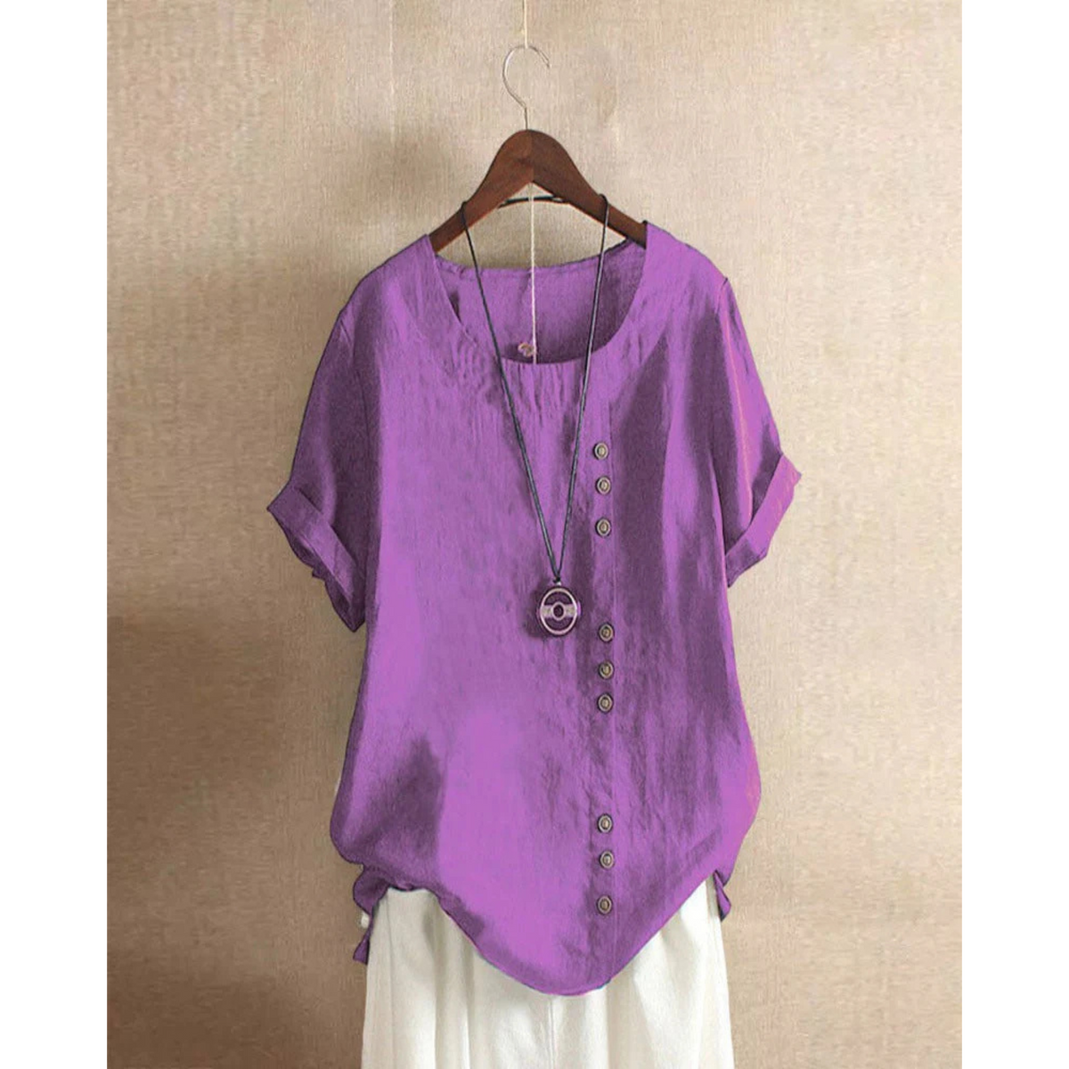 Dames Blouse Korte Mouwen Casual Trendy 8