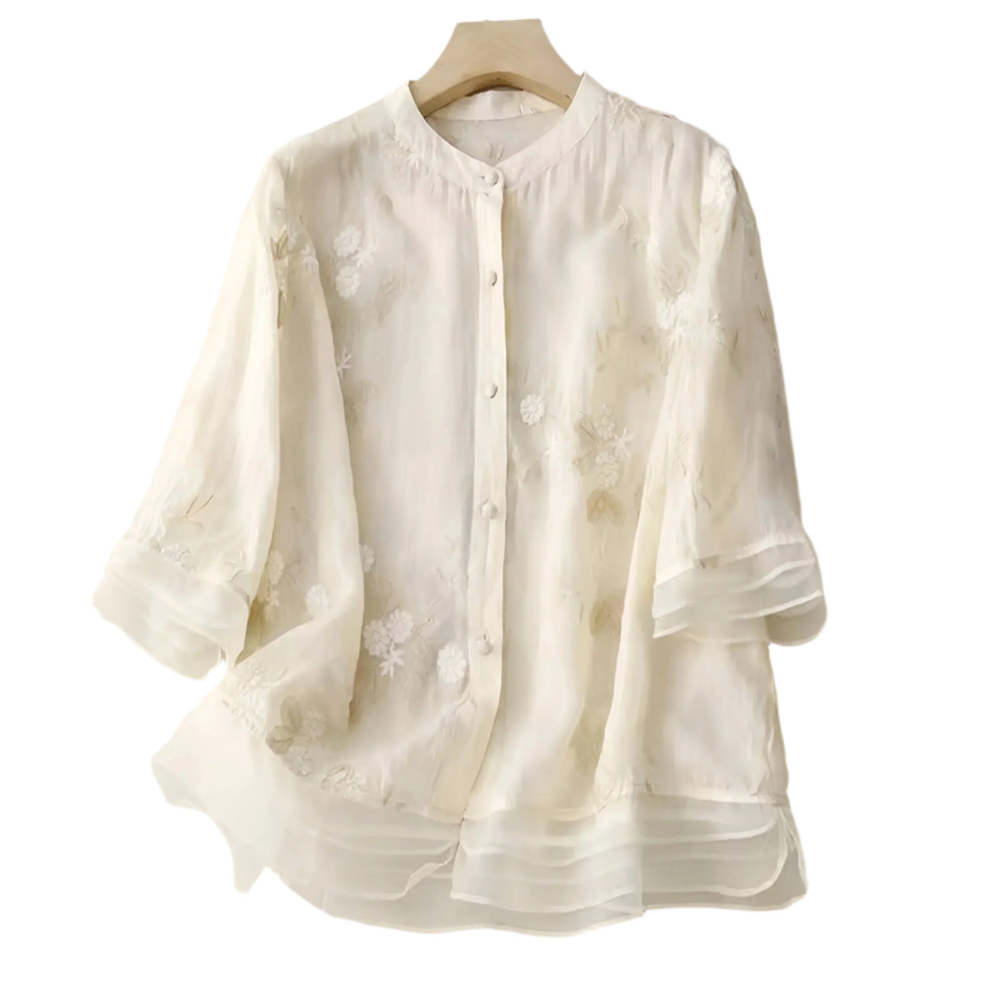 Dames Blouse Lichtgewicht Katoen Elegante Stijl 0