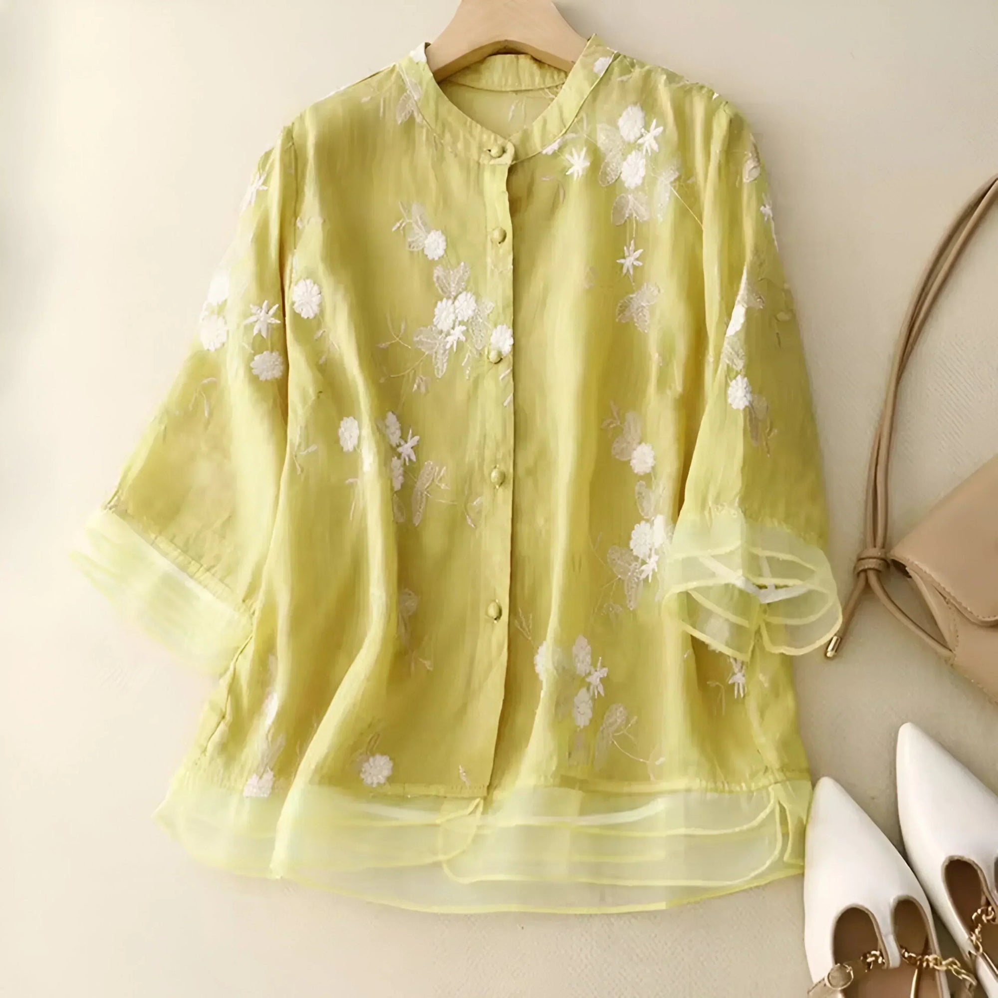 Dames Blouse Lichtgewicht Katoen Elegante Stijl 2