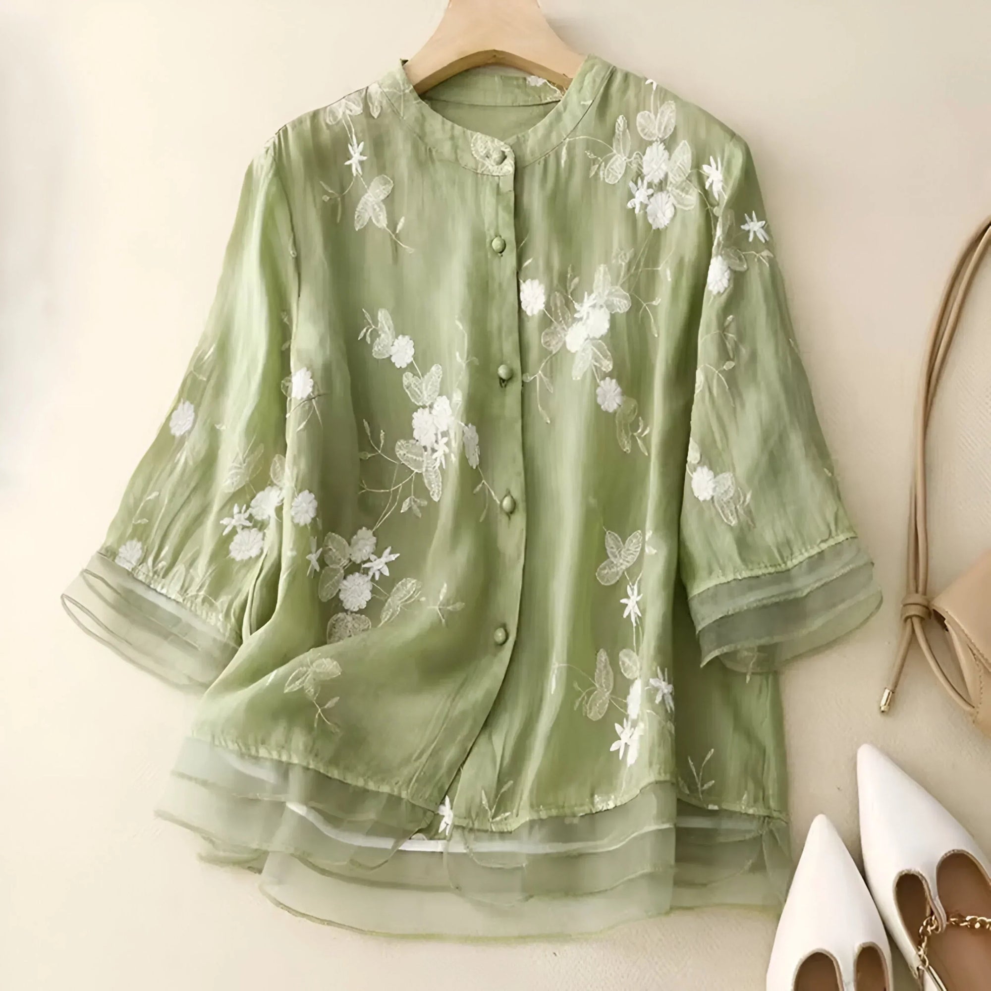 Dames Blouse Lichtgewicht Katoen Elegante Stijl 9