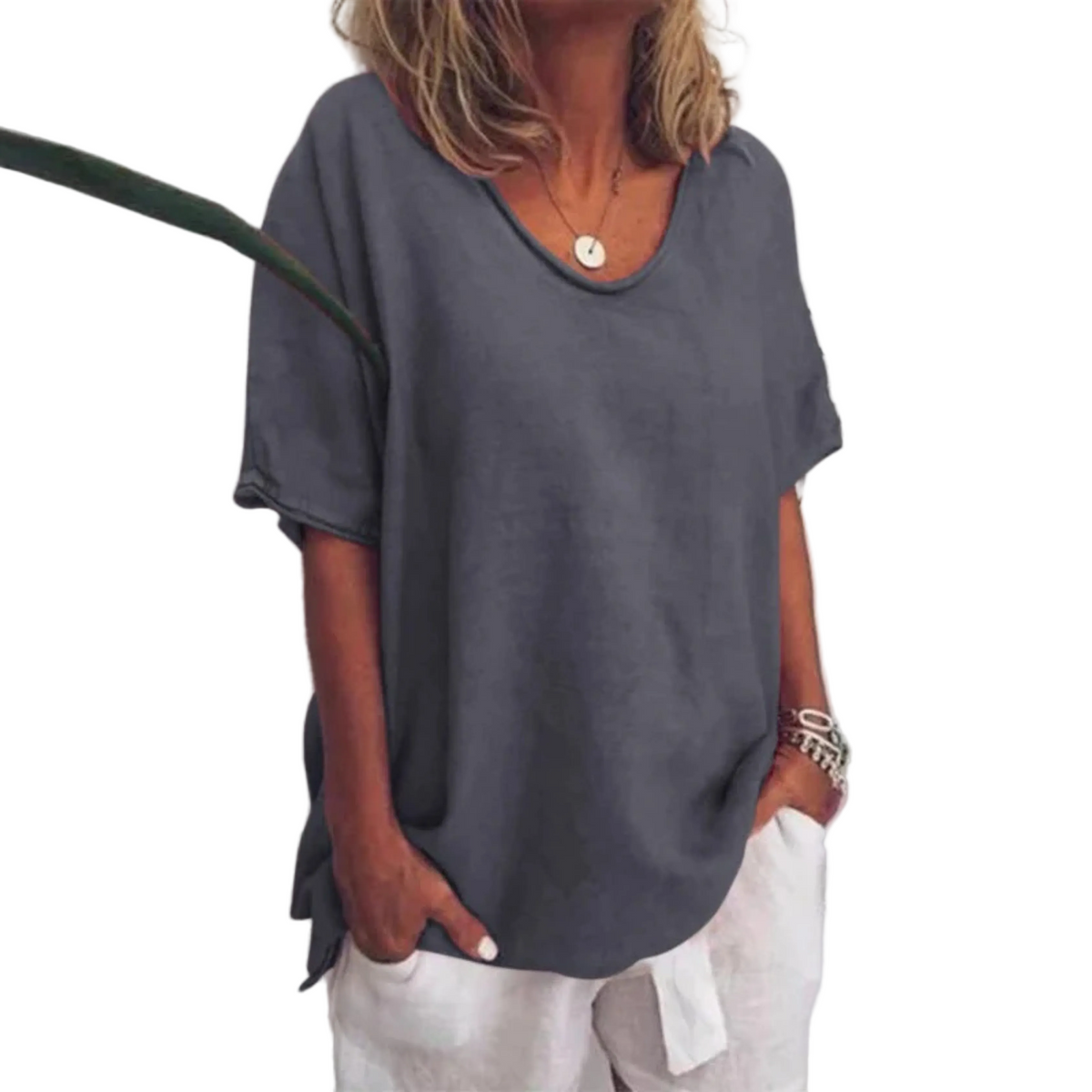 Dames Blouse Losse Pasvorm met Lange Mouwen 0