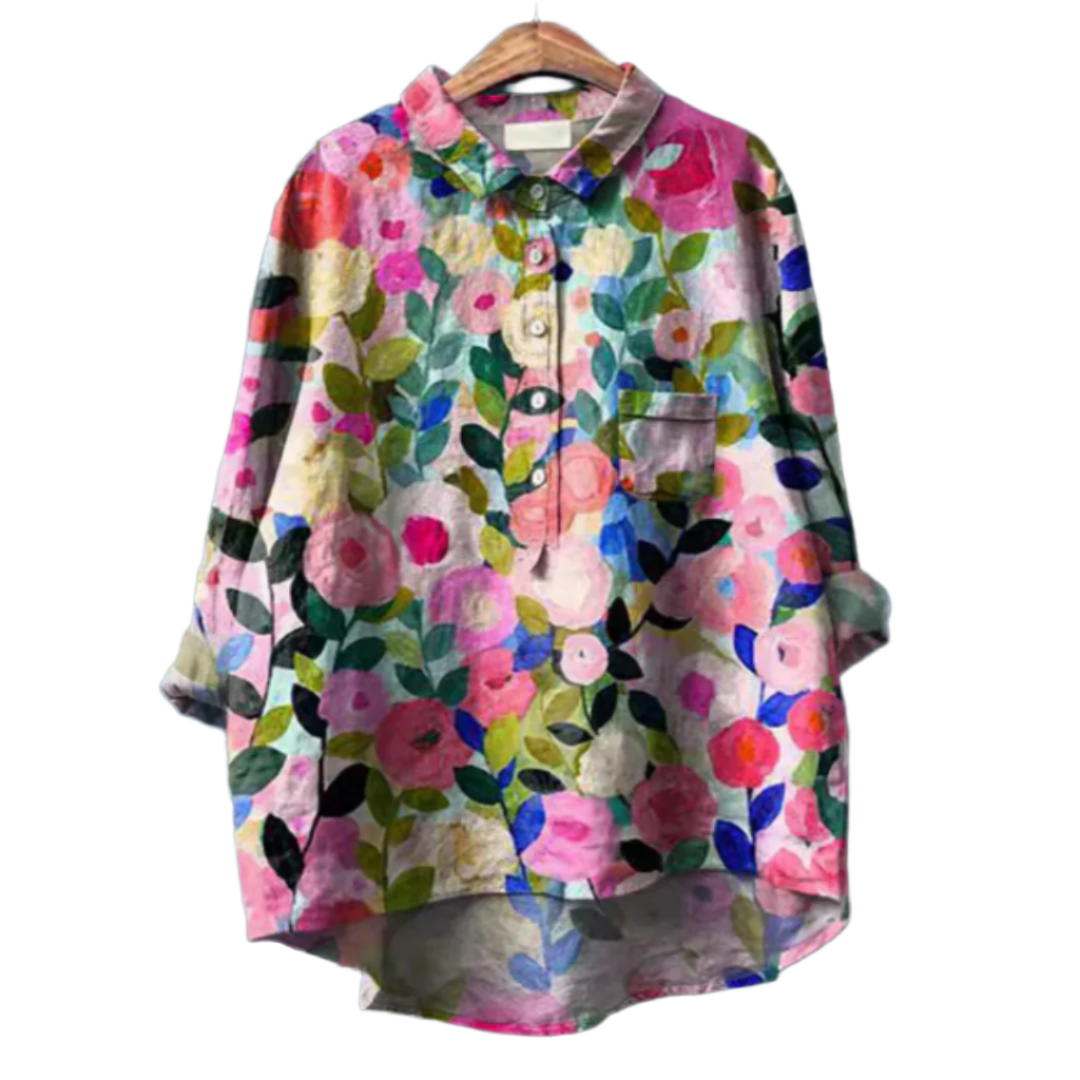 Dames Blouse Met Bloemendruk Voor Zomerstijl 0