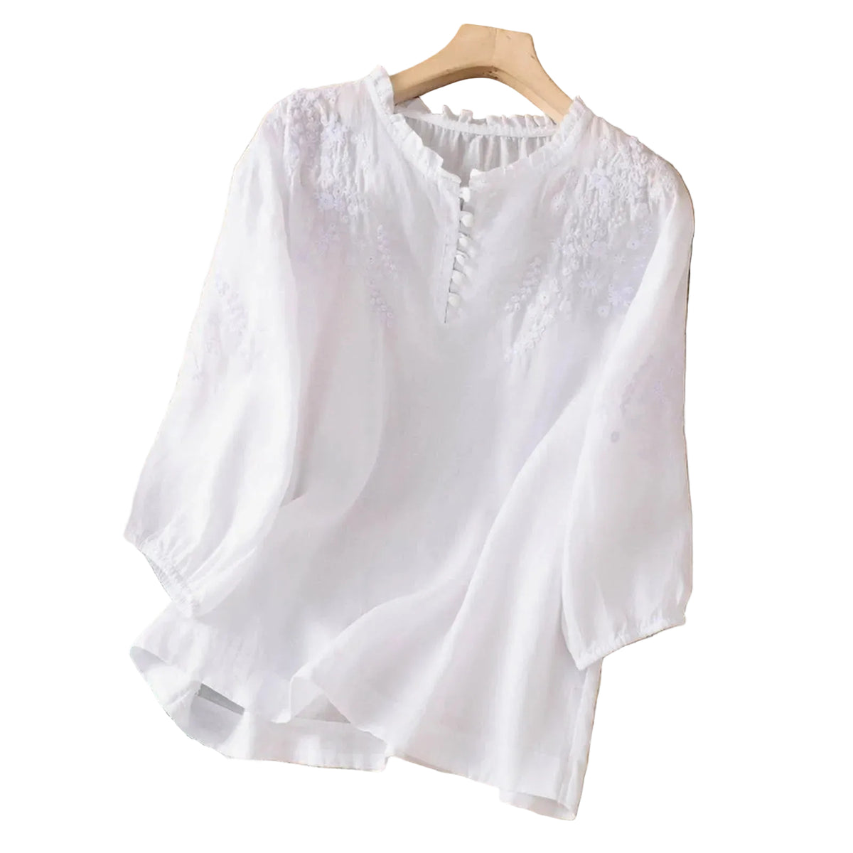 Dames Blouse Met Bloemenknopen Elegant 0