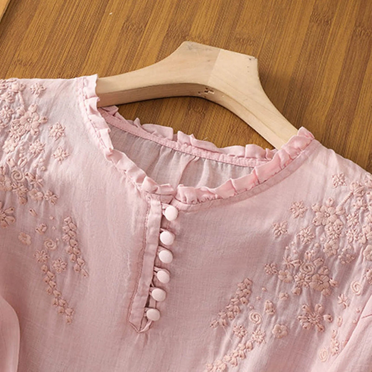 Dames Blouse Met Bloemenknopen Elegant 3